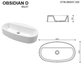 Раковина Whitecross Obsidian D 0736.065037.200 65см белый матовый
